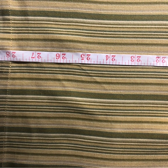 Joseph feiss silk button up dress shirt yellow with green strips mens size large - Picture 12 of 12